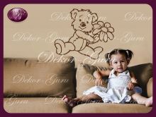 Baby 088. MACI virággal bútor- és falmatrica, mackós baba dekoráció